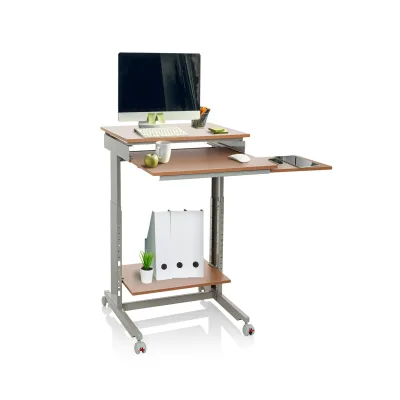 hjh OFFICE Stehschreibtisch WORKSTATION Melaminharzbeschichtete Spanplatte, Gestell pulverbeschichteter Stahl