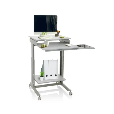 hjh OFFICE Stehschreibtisch WORKSTATION Melaminharzbeschichtete Spanplatte, Gestell pulverbeschichteter Stahl