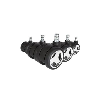 hjh OFFICE Stuhlrollen 5x ROLO GAME No-Noise 11mm/60mm Metall, Kunststoff, Chrom