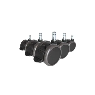 hjh OFFICE Stuhlrollen 5x ROLO STOP 10mm/65mm Metall, Kunststoff