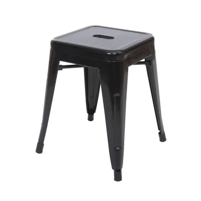 Hocker MCW-A73, Metallhocker Sitzhocker, Metall Industriedesign stapelbar ~ schwarz