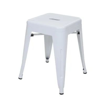 Hocker MCW-A73, Metallhocker Sitzhocker, Metall Industriedesign stapelbar ~ weiß