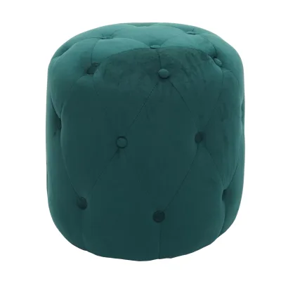 Hocker MCW-D22, Sitzhocker Ottomane, 42x39cm MVG-zertifiziert ~ Samt dunkelgrün