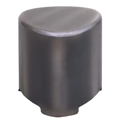 Hocker MCW-L74, Sitzhocker Holzhocker, Holz MVG-zertifiziert Industrial, Metall-Optik gebürstet