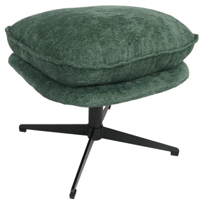 Hocker mit Polster MCWP32, Sitz-/Fußhocker Fußablage Ottomane Stoff/Textil Chenille (370 g/m²) ~ grün