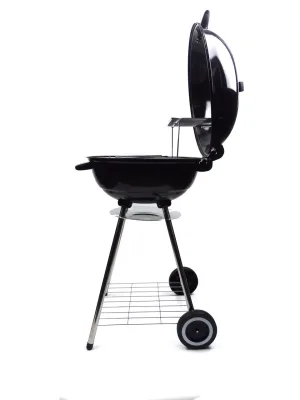 Holzkohle-Kugelgrill Classic mit 2 Standbeine & 2 Rollen schwarz