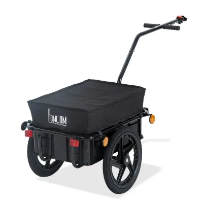 HOMCOM Fahrradanhänger Lastenanhänger 40kg Belastbarkeit Transportanhänger Stahl