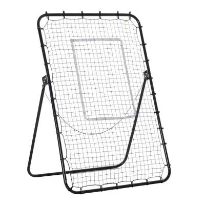 HOMCOM Fußball Rebounder, Klappbarer Fußballtor, Kickback Rückprallwand Schwarz