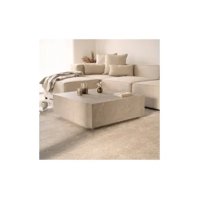 HOME DELUXE Couchtisch Marmor AMIRI XL - 95 x 95 cm Sandstein