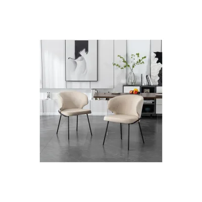 HOME DELUXE Esszimmerstuhl AMARA Samt - 9er Set Beige