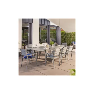 HOME DELUXE Garten-Sitzgruppe ausziehbar CASA MADERA - 160/240 x 100 cm 10 Stühle