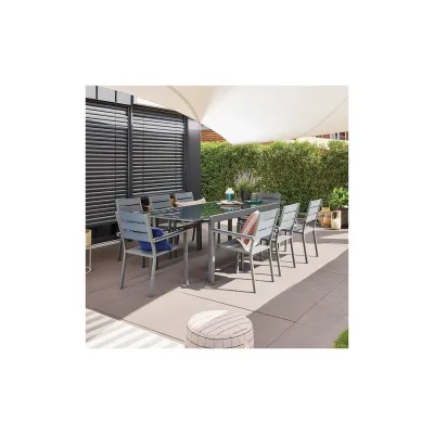 HOME DELUXE Garten-Sitzgruppe ausziehbar SOL MADERA - 180/240 x 90 cm 10 Stühle