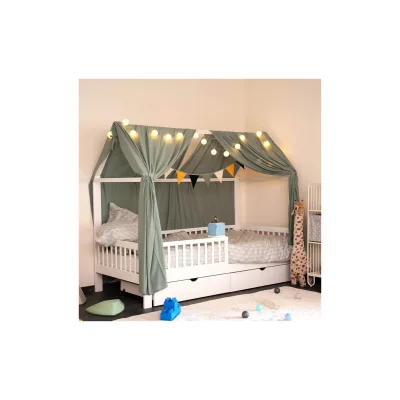 HOME DELUXE Kinderbett mit Schubladen STERNENLAND – 90 x 200 cm Weiß