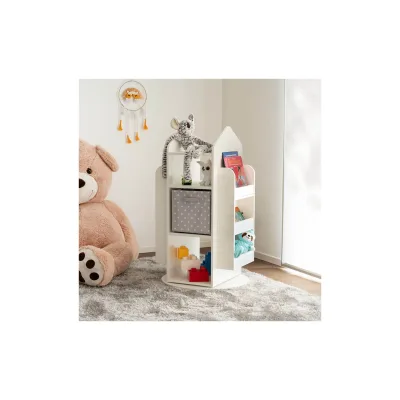 HOME DELUXE Kinderregal drehbar JUNA - 60 x 60 cm Weiß