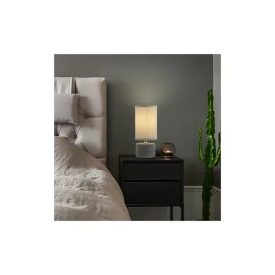 HOME DELUXE Kleine Tischlampe in Betonoptik - Grau