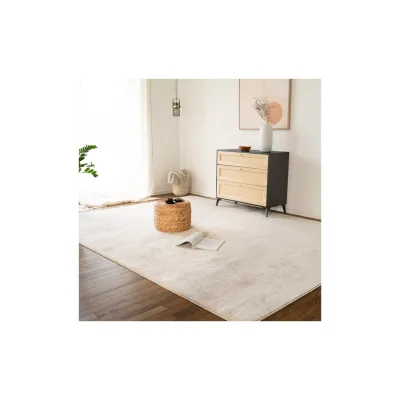 HOME DELUXE Kurzflor Teppich FOFI - 200 x 140 cm Beige
