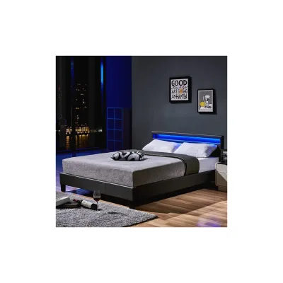 HOME DELUXE LED Bett ASTRO - 140 x 200 cm Dunkelgrau
