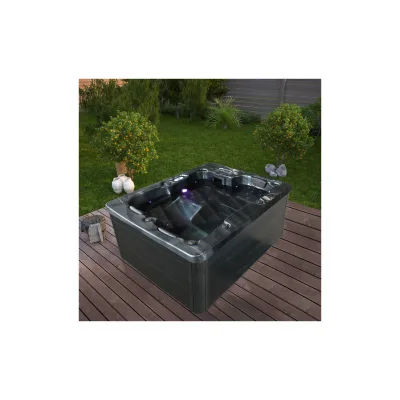 HOME DELUXE Outdoor Whirlpool BLACK MARBLE PURE - 210 x 160 cm für 3 Personen