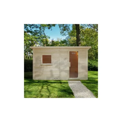 HOME DELUXE Saunahaus Outdoor mit Vorraum TALO XL - 400 x 217 cm für 5 Personen