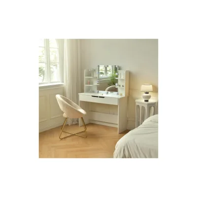 HOME DELUXE Schminktisch mit Spiegel und LED-Beleuchtung KYLIE - Weiß