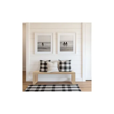 HOME DELUXE Sitzbank aus Holz LORA Schwarz - 50 cm