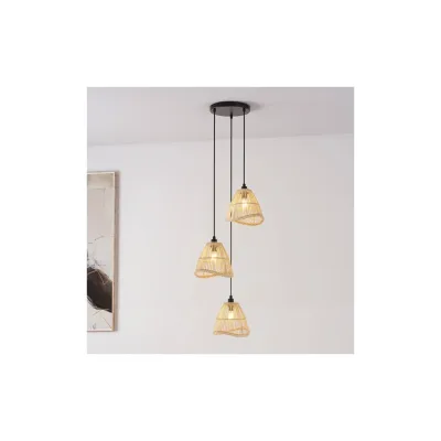 HOME DELUXE Tischleuchte aus Rattan FELIA - Beige