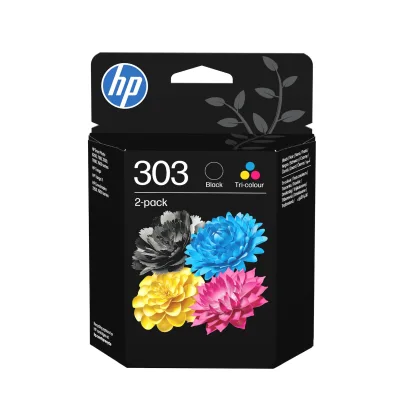 HP 303 2er-Pack Schwarz/Cyan/Magenta/Gelb Original Tintenpatronen (3YM92AE, kompatibel mit HP ENVY 6200 All-in-One Fotodruckerserie, HP ENVY 7100 All-in-One Fotodruckerserie, HP ENVY 7800 All-in-One Fotodruckerserie, HP Tango 100, HP Tango X 110)