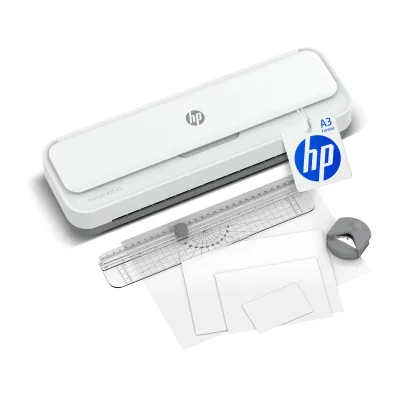HP 4 in 1 Laminiergerät ONELam400 A3 mit Schneidelineal und Eckenrunder 15Folien
