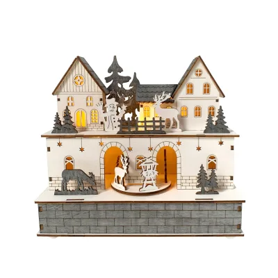 HTI-Living Beleuchtete Weihnachtsszene mit beweglichen Figuren
