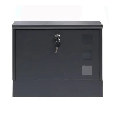 HTI-Living Briefkasten Amin Schwarz modern mit Zeitungsfach