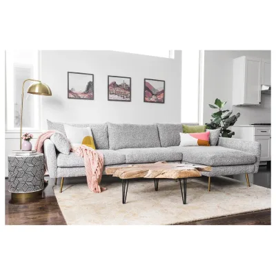 HTI-Living Ecksofa Antonius Webstoff Grau rechts