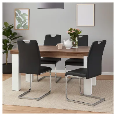 HTI-Living Esszimmerstuhl 4er Set Schwarz Nelly