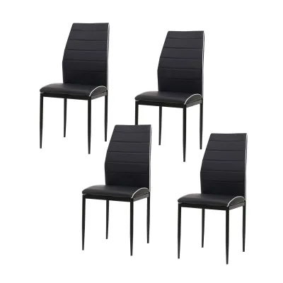HTI-Living Esszimmerstuhl Madison Kunstleder Schwarz 4er-Set