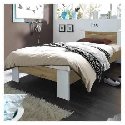 HTI-Living Futonbett 140 x 200 cm Weiß/Artisaneiche