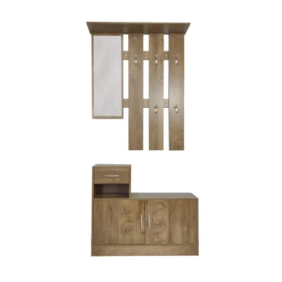HTI-Living Garderobenpaneel mit Schuhschrank Thekla Eiche