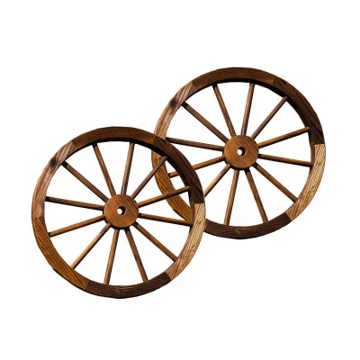 HTI-Living Holzrad 2er Set Rustikal