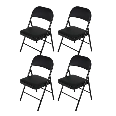 HTI-Living Klappstuhl Wedigo Kunstleder Schwarz-Schwarz 4er-Set