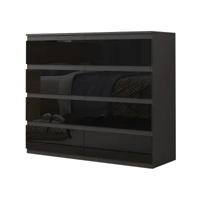 HTI-Living Kommode Kenji 8 Schubladen Hochglanz Schwarz