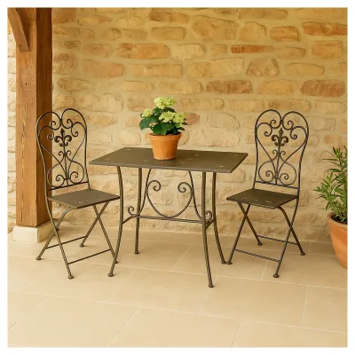 HTI-Living Metalltisch Braun Lily
