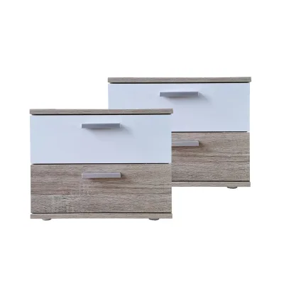 HTI-Living Nachtschrank 2er Set Sonoma Weiß