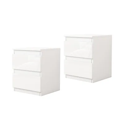 HTI-Living Nachtschrank Kenji Hochglanz Weiß 2er-Set