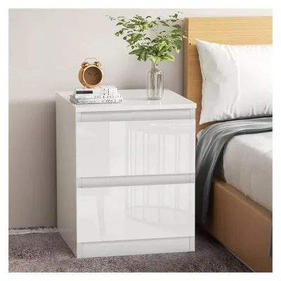 HTI-Living Nachtschrank Kenji Hochglanz Weiß
