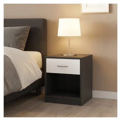 HTI-Living Nachtschrank mit 1 Schublade Nina Beton Weiß
