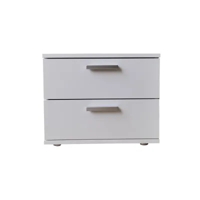 HTI-Living Nachtschrank Weiß mit 2 Schubladen Nina