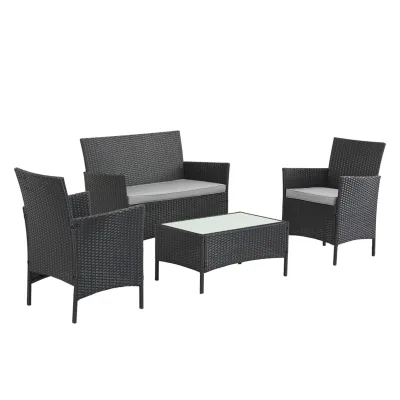 HTI-Living Outdoor Möbel Anthrazit 4-teiliges Set
