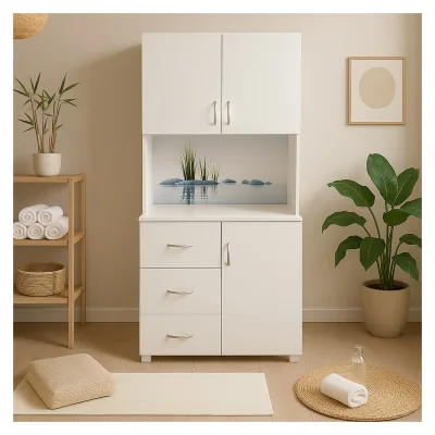 HTI-Living Schrank mit bedruckter Rückwand Steine