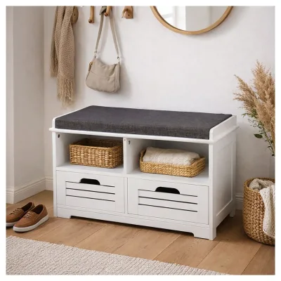 HTI-Living Schuhschrank weiß mit Sitzfläche