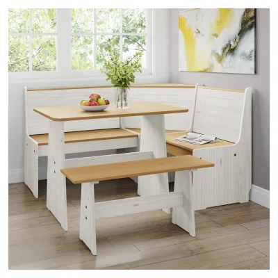HTI-Living Sitzgruppe 3-teilig Marija Weiß