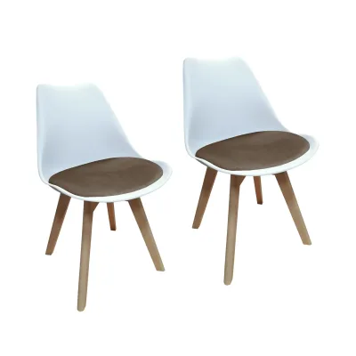 HTI-Living Stuhl Atlanta Weiß, Velvet Braun