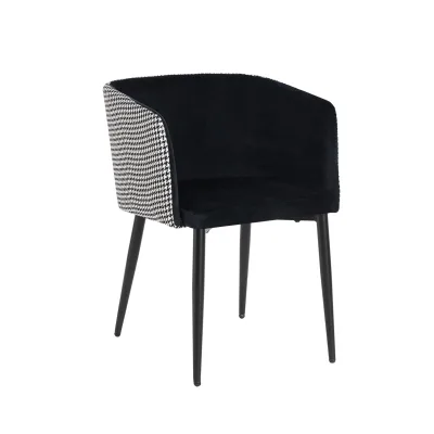 HTI-Living Stuhl Destin Hahnentritt Schwarz-Weiß